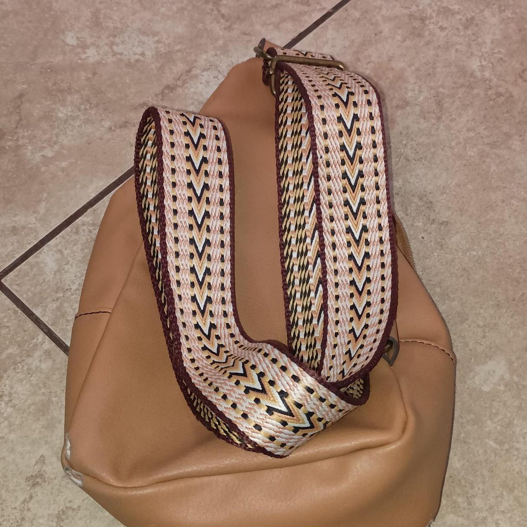 a.n.a. Tan Faux Leather Sling Backpack Body Bag – Bohemian Embroidered Strap