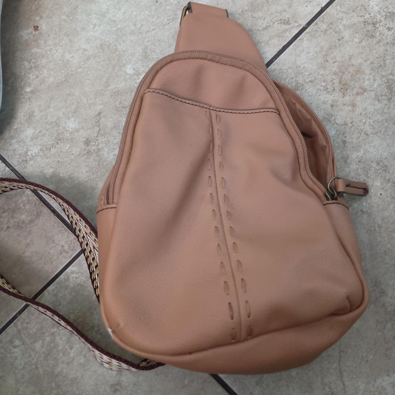 a.n.a. Tan Faux Leather Sling Backpack Body Bag – Bohemian Embroidered Strap